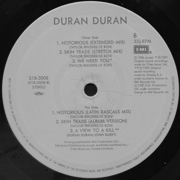 Duran Duran - Strange Behavior (Vinyl, 12", 33 ⅓ RPM, Etched) Very Good (VG) / Very Good Plus (VG+)