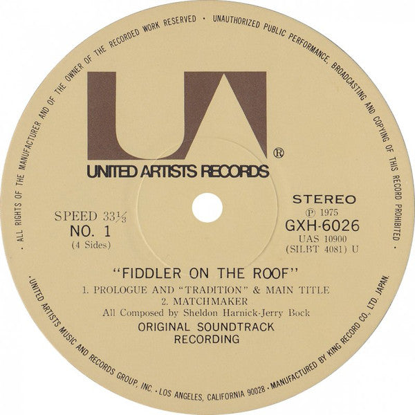 John Williams (4) - Fiddler On The Roof (Original Motion Picture Soundtrack Recording) (2xVinyl, LP, Album) Good Plus (G+) / Very Good Plus (VG+)