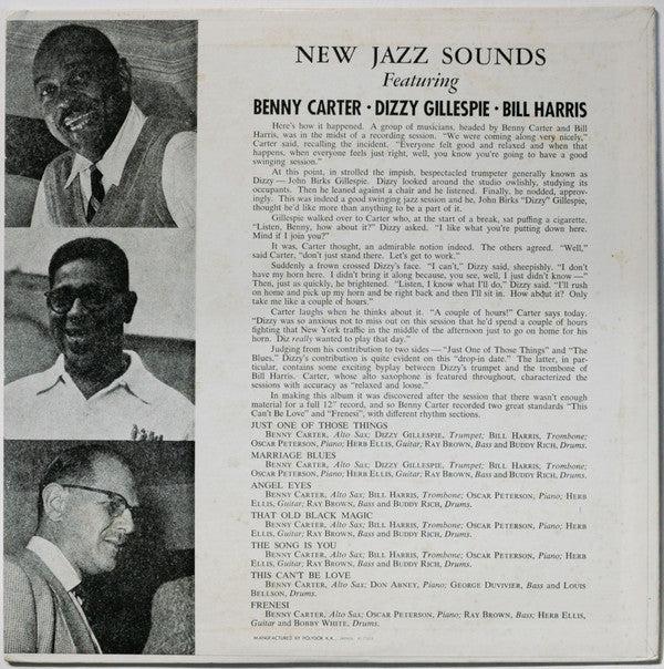 Benny Carter - New Jazz Sounds (Vinyl, LP, Album, Reissue, Mono)
