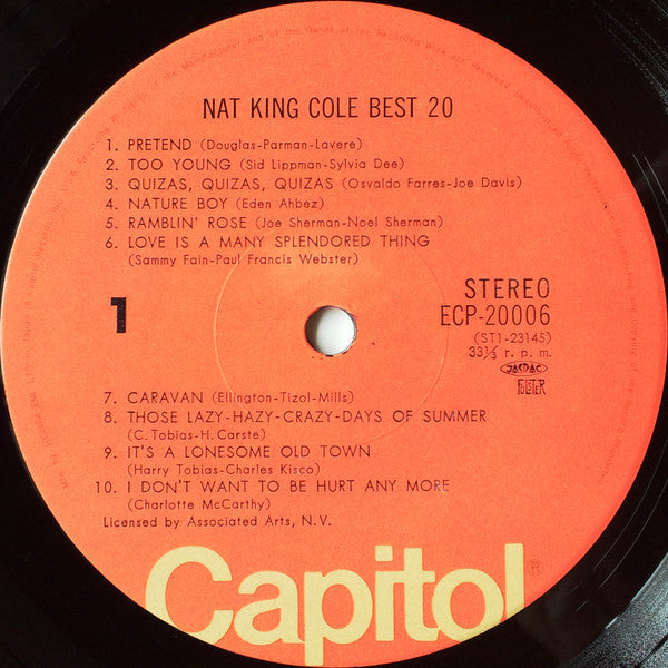 Nat King Cole - Best 20 (Vinyl, LP, Compilation, Stereo) Very Good Plus (VG+) / Very Good (VG)