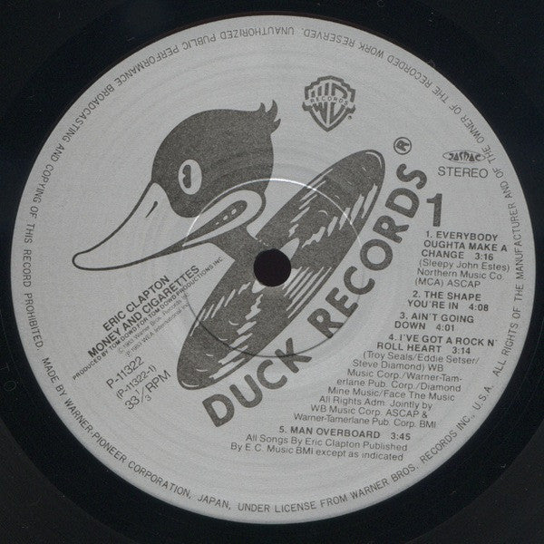 Eric Clapton - Money And Cigarettes (Vinyl, LP, Album) Very Good Plus (VG+) / Very Good Plus (VG+)