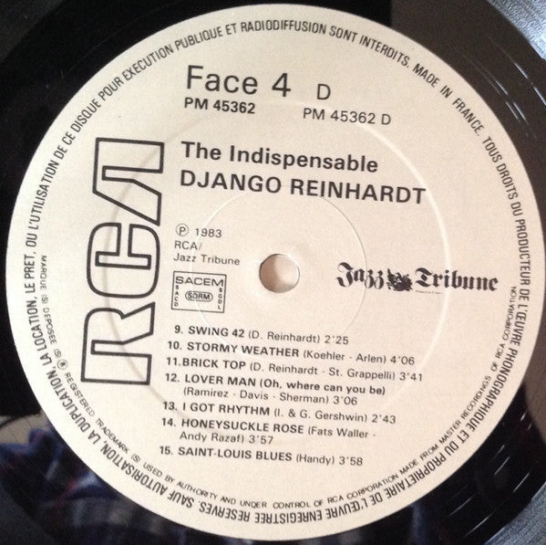 Django Reinhardt - The Indispensable Django Reinhardt (1949-1950) (2xVinyl, LP, Compilation) Near Mint (NM or M-) / Very Good Plus (VG+)