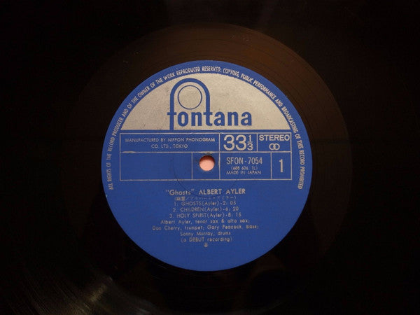 Albert Ayler Quartet - Ghosts (Vinyl, LP, Album, Reissue, Stereo) Very Good Plus (VG+) / Very Good (VG)