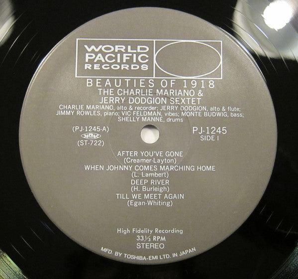 The Mariano-Dodgion Sextet - Beauties Of 1918 (Vinyl, LP, Album, Re...