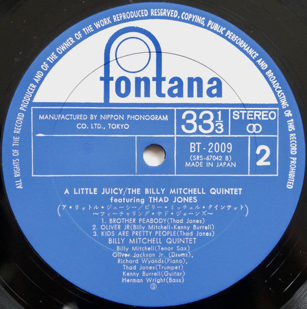 The Billy Mitchell Quintet - A Little Juicy (Vinyl, LP, Album, Reissue, Stereo) Very Good Plus (VG+) / Very Good Plus (VG+)