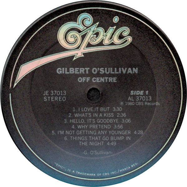 Gilbert O'Sullivan - Off Centre (Vinyl, LP, Album, Stereo) Very Good Plus (VG+) / Very Good Plus (VG+)