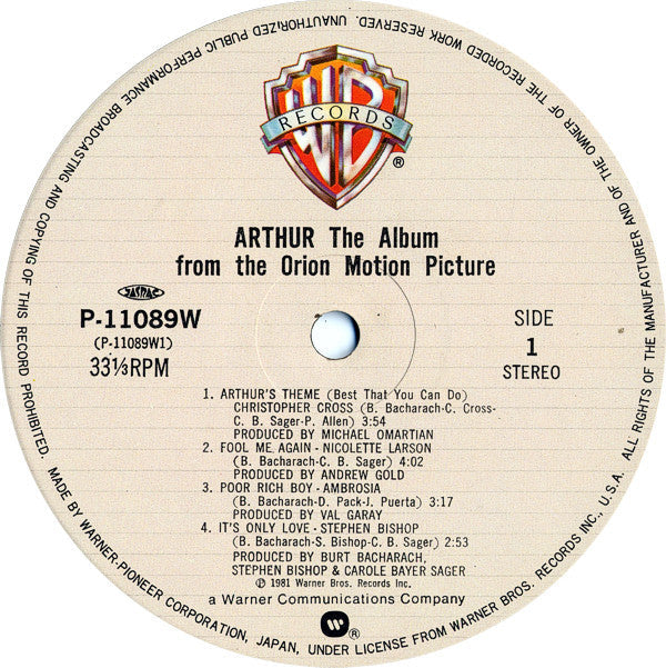 Various - Arthur (The Album) (Vinyl, LP, Album) Very Good (VG) / Very Good (VG)