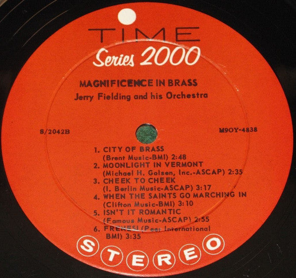 The Jerry Fielding Orchestra - Magnificence In Brass (Vinyl, LP, Album, Stereo) Very Good Plus (VG+) / Very Good (VG)