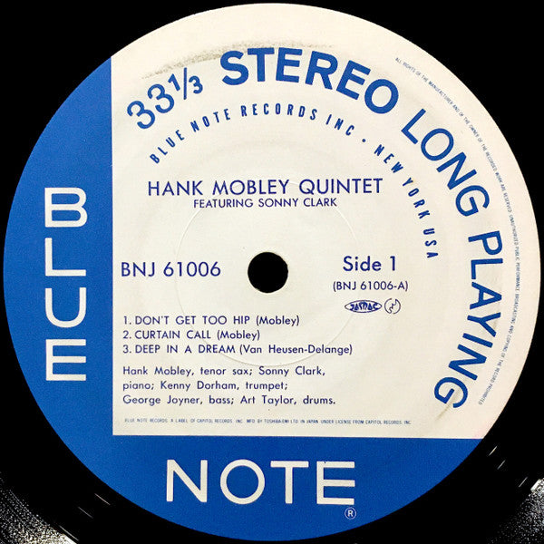 The Hank Mobley Quintet - Hank Mobley Quintet Featuring Sonny Clark (Vinyl, LP, Album, Limited Edition, Stereo) Very Good Plus (VG+) / Very Good Plus (VG+)