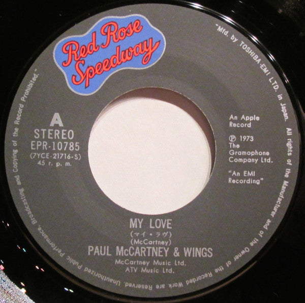 Wings (2) - My Love (Vinyl, 7", 45 RPM, Reissue, Stereo) Very Good Plus (VG+) / Good Plus (G+)