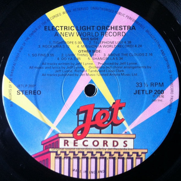 Electric Light Orchestra - A New World Record (Vinyl, LP, Album, Reissue) Very Good (VG) / Good Plus (G+)