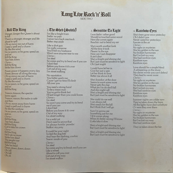 Rainbow - Long Live Rock 'N' Roll = バビロンの城門 (Vinyl, LP, Album, Stereo)