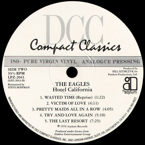 Eagles - Hotel California (Vinyl, LP, Album, Limited Edition, Reissue, Remastered) Near Mint (NM or M-) / Near Mint (NM or M-)