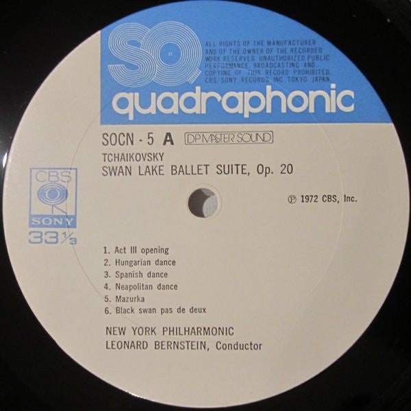 Pyotr Ilyich Tchaikovsky - Swan Lake Ballet Suite (Vinyl, LP, Quadraphonic) Near Mint (NM or M-) / Very Good Plus (VG+)