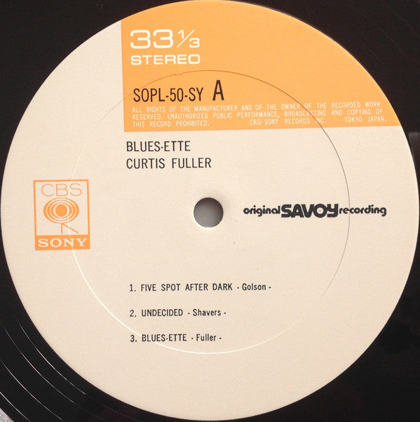 Curtis Fuller's Quintet - Blues-ette (Vinyl, LP, Album, Reissue, Stereo) Very Good Plus (VG+) / Very Good (VG)