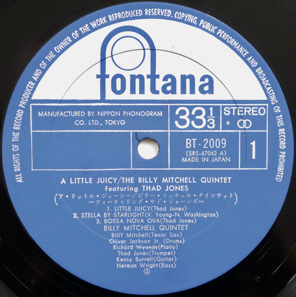 The Billy Mitchell Quintet - A Little Juicy (Vinyl, LP, Album, Reissue, Stereo) Very Good Plus (VG+) / Very Good Plus (VG+)