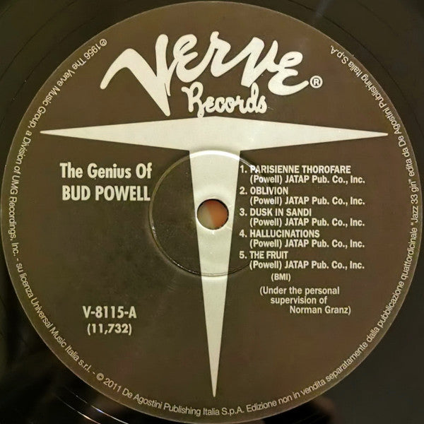 Bud Powell - The Genius Of Bud Powell (Vinyl, LP, Album, Reissue, Mono) Very Good Plus (VG+) / Very Good Plus (VG+)