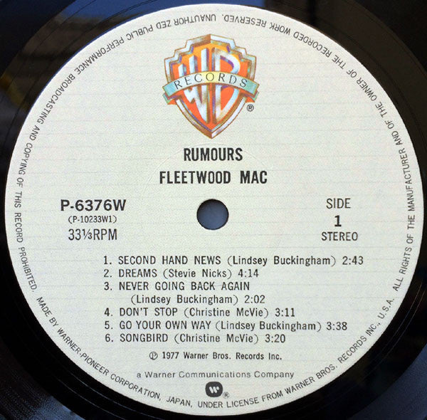 Fleetwood Mac - Rumors (Vinyl, LP, Album, Reissue) Near Mint (NM or M-) / Very Good (VG)