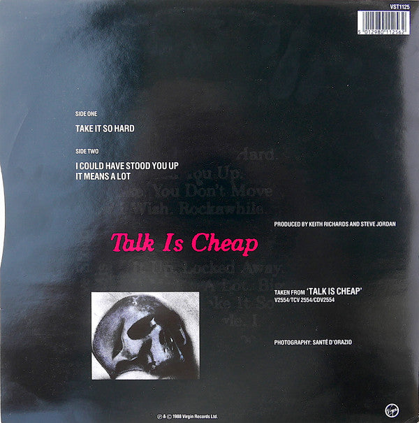 Keith Richards - Take It So Hard (Vinyl, 12", 45 RPM) Very Good (VG) / Very Good Plus (VG+)