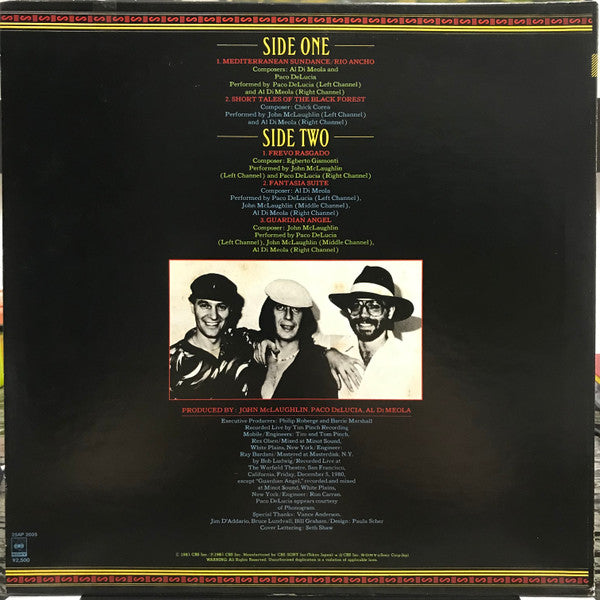 Al Di Meola - Friday Night In San Francisco (Vinyl, LP, Album) Very Good Plus (VG+) / Very Good Plus (VG+)