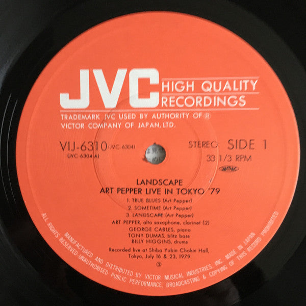 Art Pepper - Landscape - Art Pepper Live In Tokyo '79 (Vinyl, LP, A...