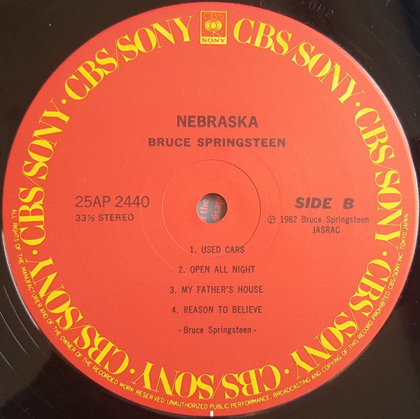 Bruce Springsteen - Nebraska = ネブラスカ (Vinyl, LP, Album, Stereo)