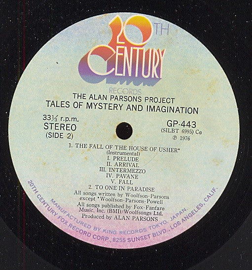 The Alan Parsons Project - Tales Of Mystery And Imagination - Edgar Allan Poe (Vinyl, LP, Album, Stereo) Very Good Plus (VG+) / Very Good Plus (VG+)