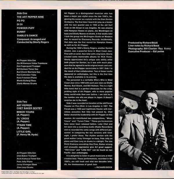 Art Pepper - On Pacific (Vinyl, LP, Album, Limited Edition, Stereo) Very Good Plus (VG+) / Very Good (VG)