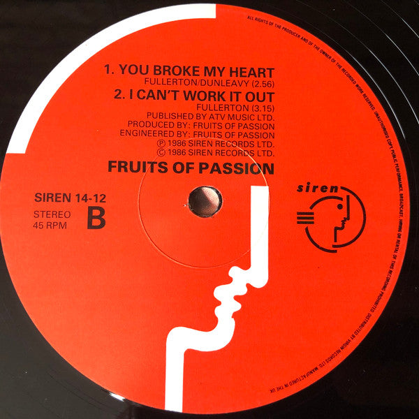 Fruits Of Passion - Love's Glory (Extended Version) (Vinyl, 12") Very Good Plus (VG+) / Very Good Plus (VG+)