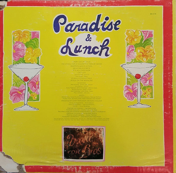Ry Cooder - Paradise And Lunch (Vinyl, LP, Album, Reissue) Very Good (VG) / Very Good Plus (VG+)