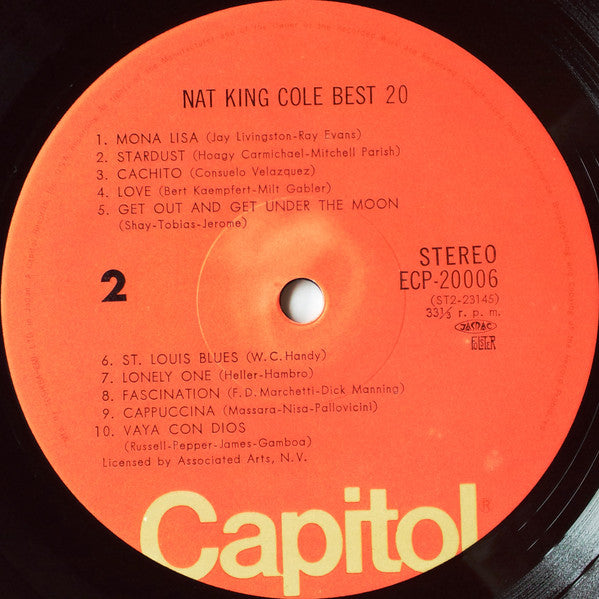Nat King Cole - Best 20 (Vinyl, LP, Compilation, Stereo) Very Good Plus (VG+) / Very Good (VG)