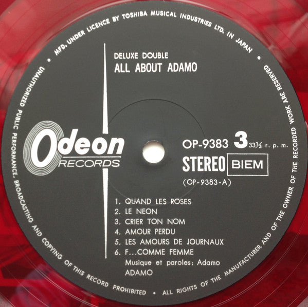 Adamo - All About Adamo (2xVinyl, LP, Compilation, Stereo) Good Plus (G+) / Very Good (VG)