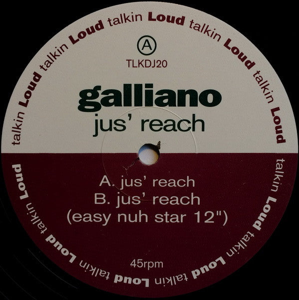 Galliano - Jus' Reach (Vinyl, 12", 45 RPM, Promo) Very Good Plus (VG+) / Very Good (VG)