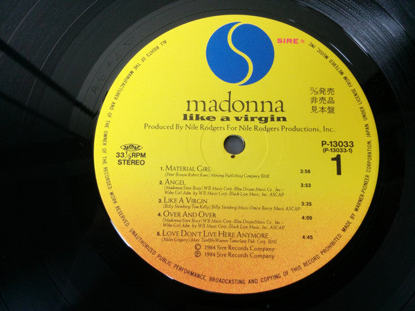 Madonna - Like A Virgin (Vinyl, LP, Album, Promo, Stereo)