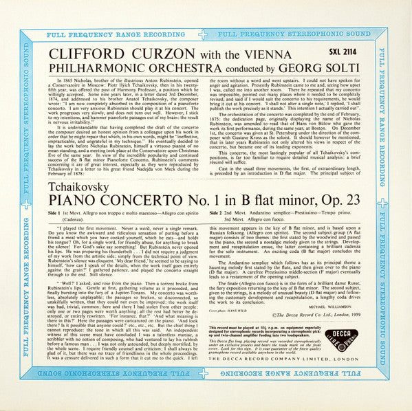 Pyotr Ilyich Tchaikovsky - Piano Concerto No. 1 (Vinyl, LP, Reissue, Remastered, Stereo) Very Good Plus (VG+) / Good Plus (G+)