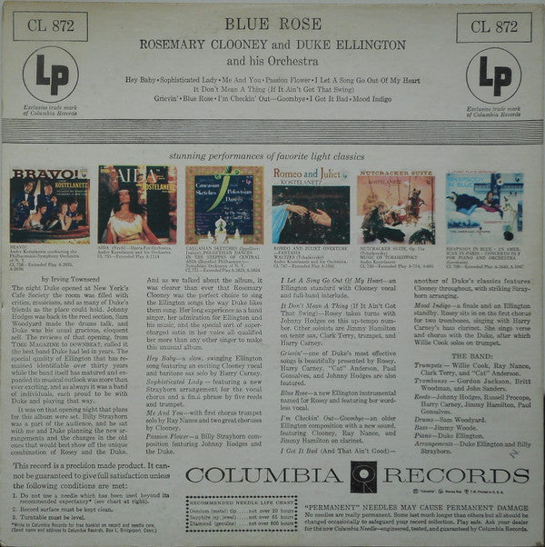 Rosemary Clooney - Blue Rose (Vinyl, LP, Album) Very Good Plus (VG+) / Very Good (VG)