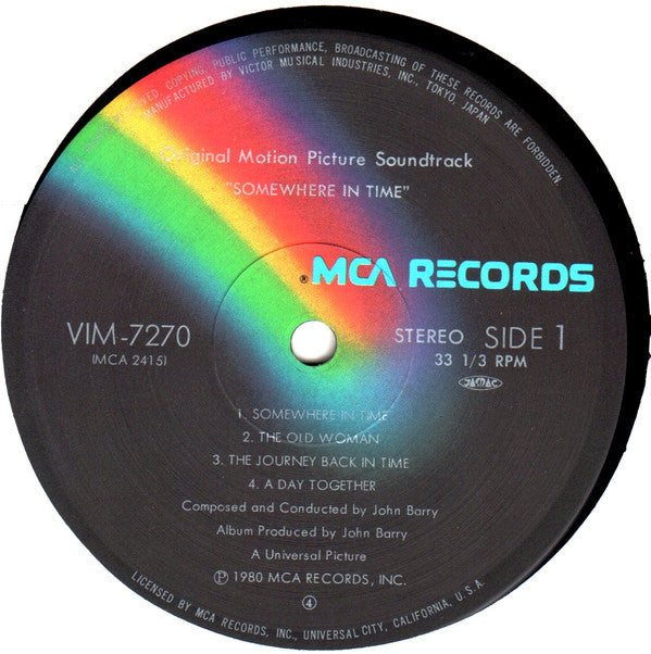 John Barry - ある日どこかで = Somewhere In Time (Original Motion Picture Soundtrack) (Vinyl, LP, Album) Very Good Plus (VG+) / Very Good Plus (VG+)