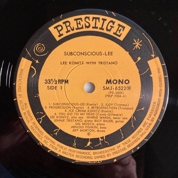 Lee Konitz - Subconscious-Lee (Vinyl, LP, Compilation, Mono, Reissue, Remastered) Very Good Plus (VG+) / Very Good (VG)