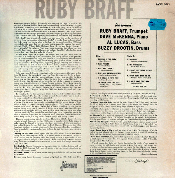 Ruby Braff - Ruby Braff (Vinyl, LP, Reissue, Mono) Very Good Plus (VG+) / Very Good Plus (VG+)