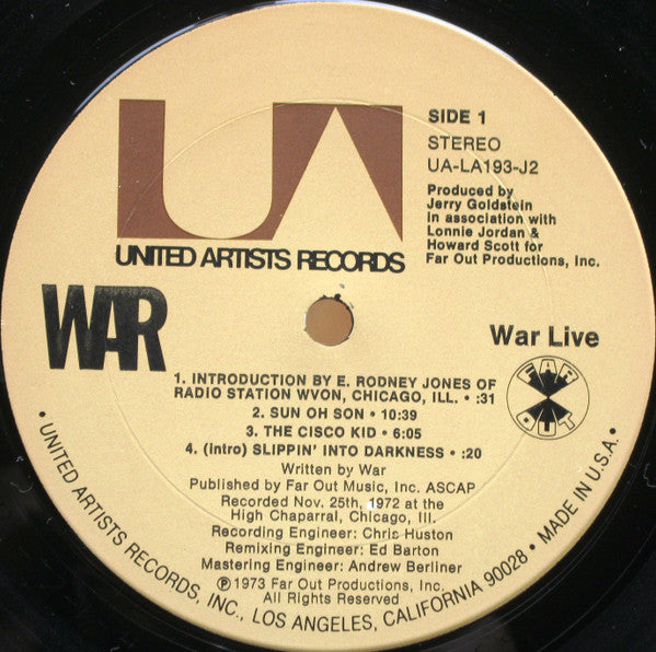War - War Live (2xVinyl, LP, Album) Good Plus (G+) / Good Plus (G+)