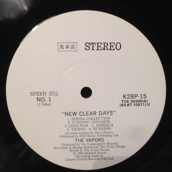 The Vapors - New Clear Days (Vinyl, LP, Album, Promo) Very Good Plus (VG+) / Very Good Plus (VG+)