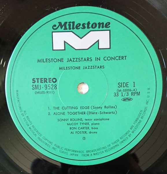 Sonny Rollins - Milestone Jazzstars In Concert (2xVinyl, LP, Album) Very Good Plus (VG+) / Very Good Plus (VG+)