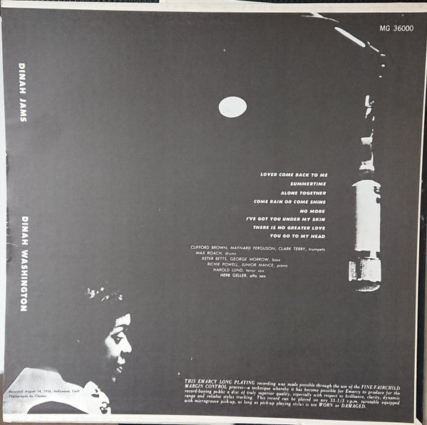 Dinah Washington - Dinah Jams (Vinyl, LP, Album, Reissue, Mono)