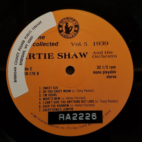 Artie Shaw And His Orchestra - The Uncollected Artie Shaw, Vol. 5, 1938-1939 (Vinyl, LP, Album, Mono) Very Good Plus (VG+) / Very Good Plus (VG+)