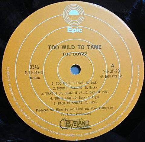 The Boyzz - Too Wild To Tame (Vinyl, LP, Album) Very Good Plus (VG+) / Very Good Plus (VG+)