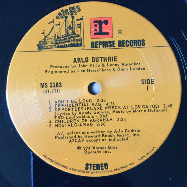 Arlo Guthrie - Arlo Guthrie (Vinyl, LP, Album) Good Plus (G+) / Very Good Plus (VG+)