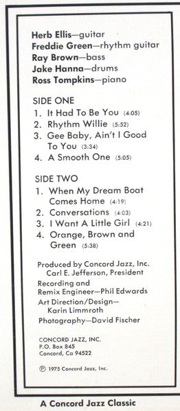 Herb Ellis - Rhythm Willie (Vinyl, LP, Album, Reissue) Very Good Plus (VG+) / Very Good (VG)
