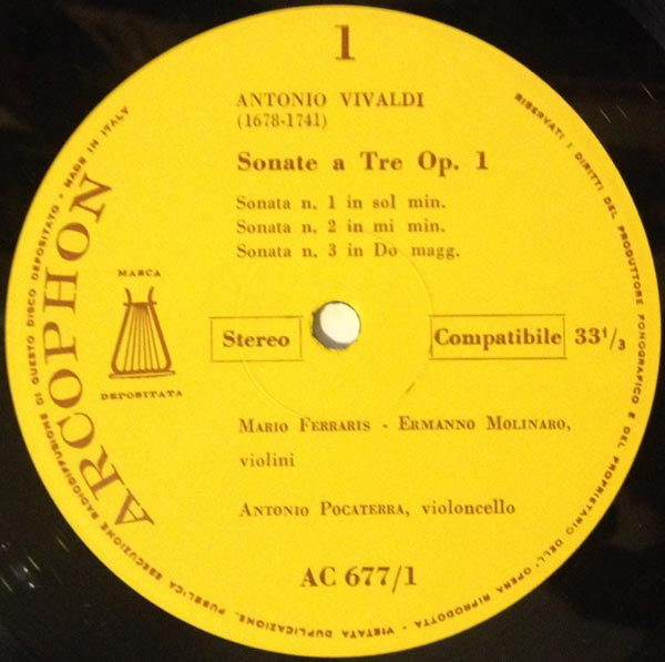 Antonio Vivaldi - Suonate Da Camera A Tre - Opera Prima (2xVinyl, LP) Very Good (VG) / Very Good (VG)