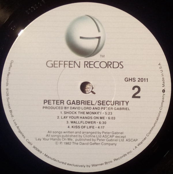 Peter Gabriel - Security (Vinyl, LP, Album, Stereo) Good Plus (G+) / Near Mint (NM or M-)