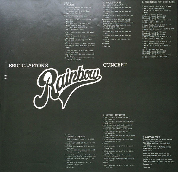 Eric Clapton - Eric Clapton's Rainbow Concert (Vinyl, LP, Album)